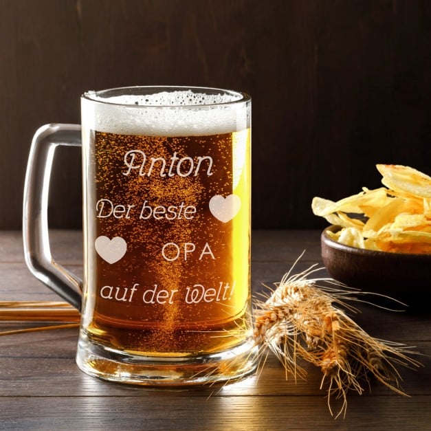 copy of Bierkrug aus Glas für Ihren Großvater zum Opatag