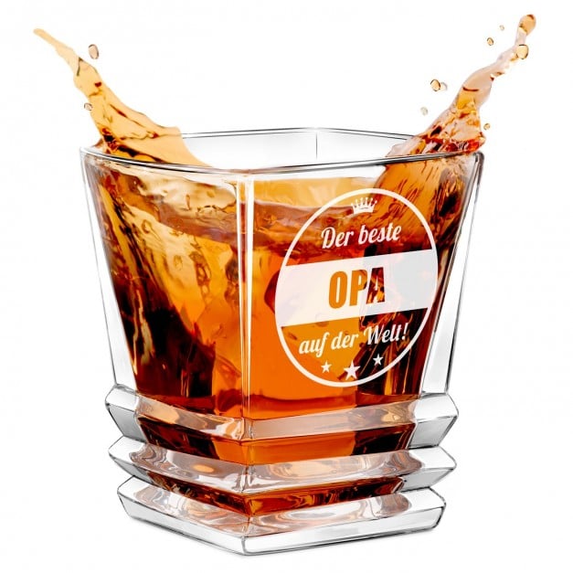 Geometric Whisky Glas mit Gravur zum Opatag