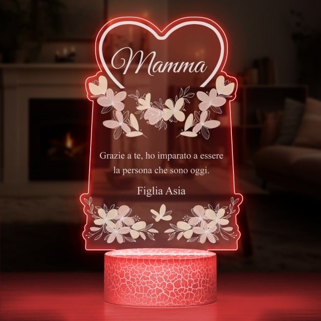 Nachtlicht mit buntem Aufdruck und LED-Sockel für Ihre Mama Stiefmutti