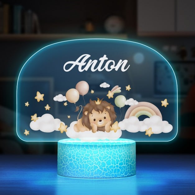 Nachtlicht mit buntem Aufdruck und LED-Sockel für einen Jungen Ihren Neffen zum Ehrentag
