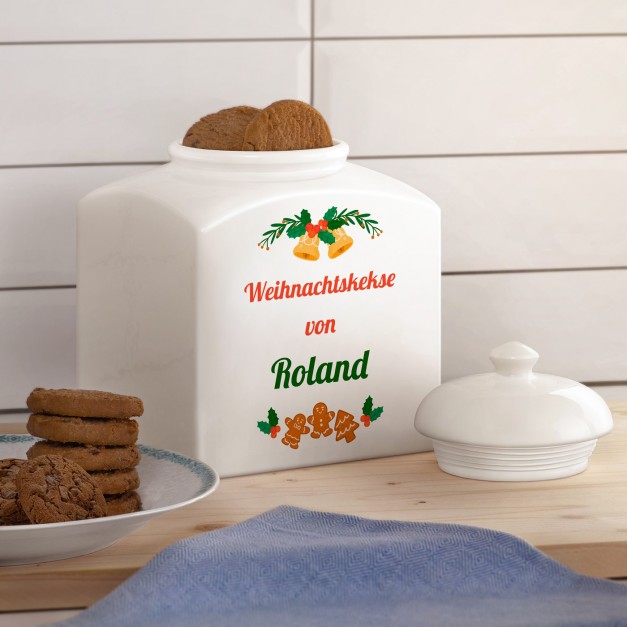 Weiße Keramikdose mit Aufdruck für ihn zum Weihnachtsfest