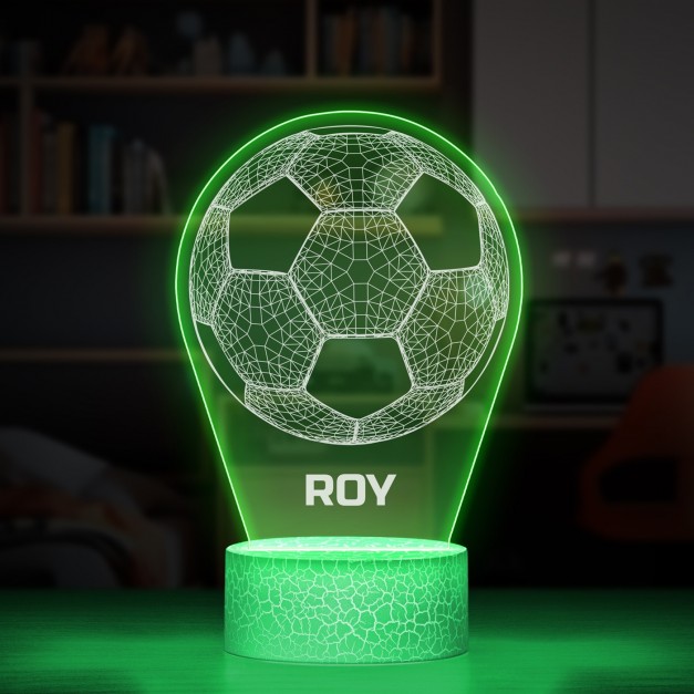 Nachtlicht mit buntem Aufdruck und LED-Sockel Fußball