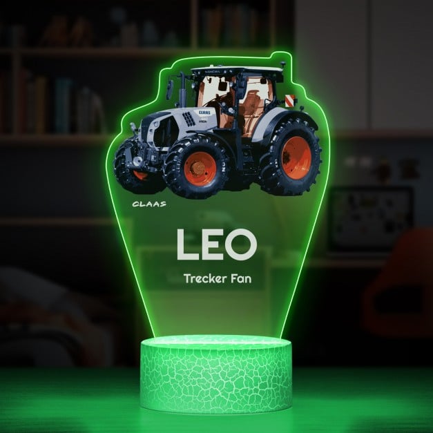 Nachtlicht mit buntem Aufdruck und LED-Sockel für einen Farmer Landwirt Traktorfahrer zum Ehrentag