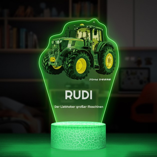 Nachtlicht mit buntem Aufdruck und LED-Sockel für einen Fahrer Traktorfan Farmer Bauer Landwirt