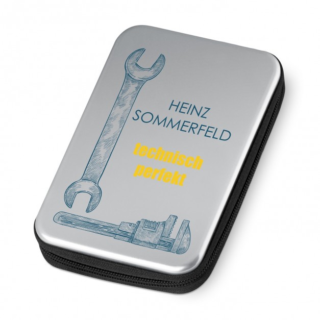 Werkzeug-Set mit Aufdruck für einen Heimwerker, Mechaniker
