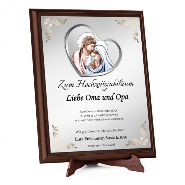 Personalisierte Holztafel mit Aufdruck für Ihre Großeltern zum Jahrestag, Hochzeitstag