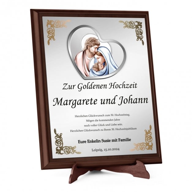 Personalisierte Holztafel mit Aufdruck für Ihre Eltern zum 50. Hochzeitsjubiläum