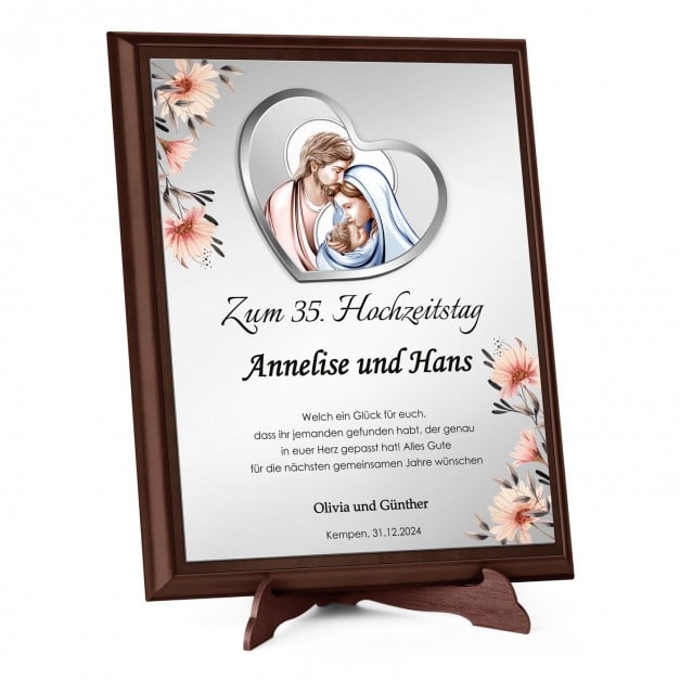 Personalisierte Holztafel mit Aufdruck für Ihre Eltern zum 35. Hochzeitstag