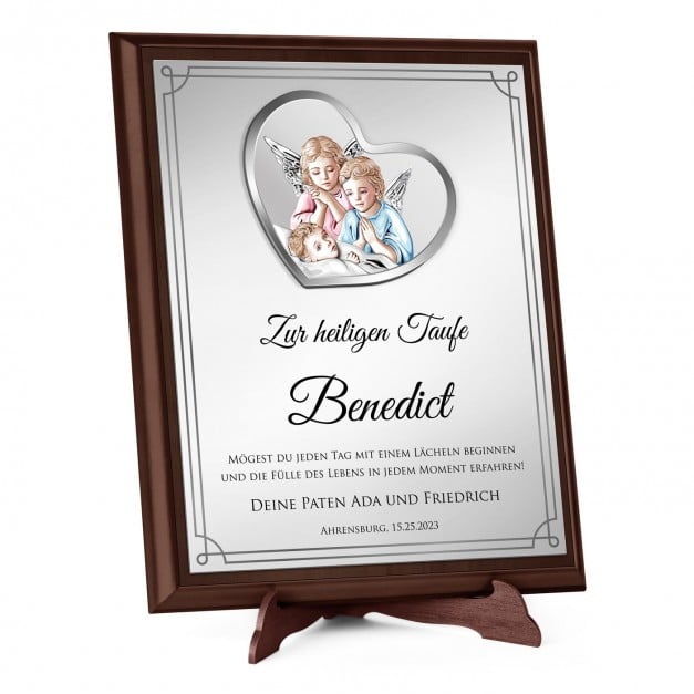 Personalisierte Holztafel mit Aufdruck für Ihr Patenkind zur Heiligen Taufe