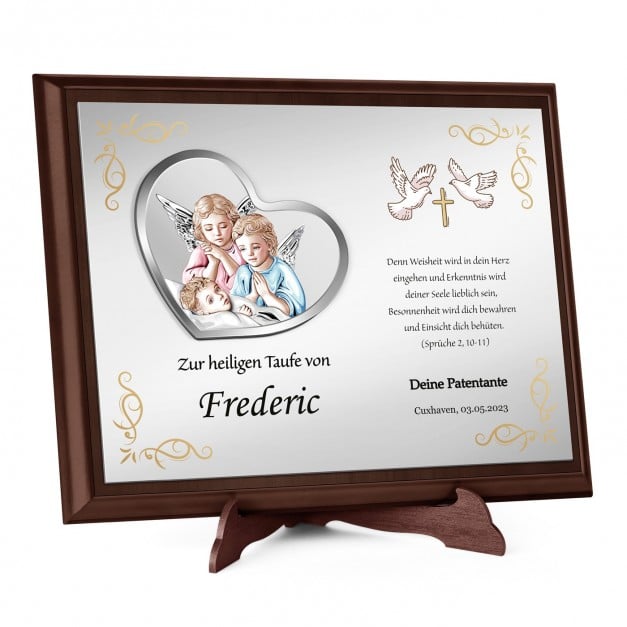 Personalisierte Holztafel mit Aufdruck für Ihren Patensohn zur Taufe