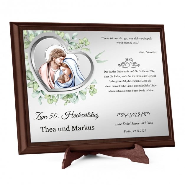 Personalisierte Holztafel mit Aufdruck für Ihre Eltern zum 50. Hochzeitstag