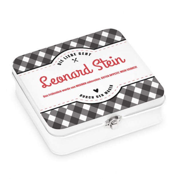 Weiße Metall-Lunchbox mit Aufdruck für Ihren Ehemann