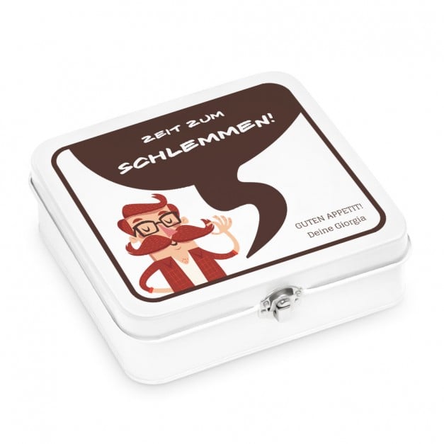 Weiße Metall-Lunchbox mit Aufdruck für Ihren Freund Verlobten Ehemann