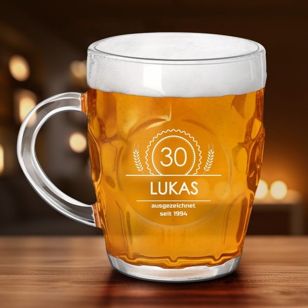 Bierkrug mit Gravur für ihn zum 30. Geburtstag