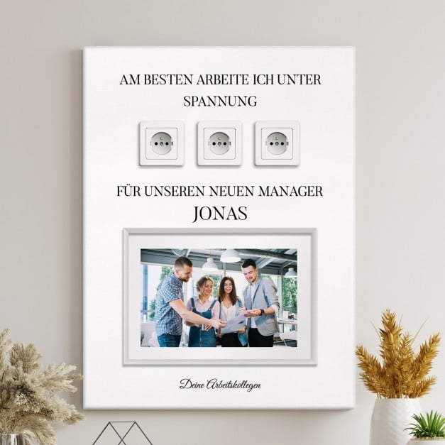 Wandbildcollage mit Aufdruck von eigenen Fotos für Arbeitskollegen zur Beförderung