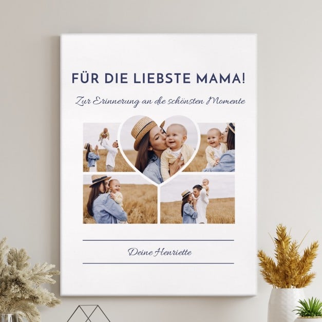 Fotoleinwand mit Aufdruck von eigenen Fotos für Ihre Mutter