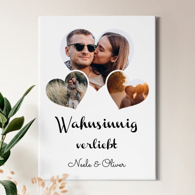 Wandbildcollage mit Aufdruck von eigenen Fotos für ein Paar zum Hochzeitstag Einzug Valentinstag