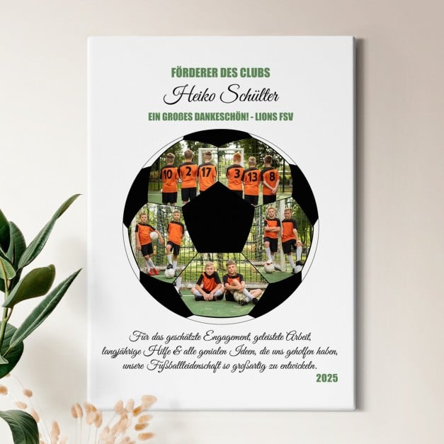 Wandbildcollage mit Aufdruck von eigenen Fotos für einen Fußballspieler