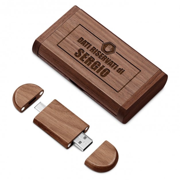 Hölzerner USB-Stick mit Gravur 64 GB für ihn