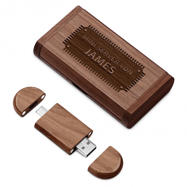 Hölzerner USB-Stick mit Gravur 64 GB für einen Informatiker, Programmierer oder Ingenieure