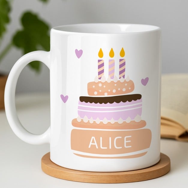 Kaffeebecher mit Aufdruck Weiß/Glänzend für sie zum Geburtstag