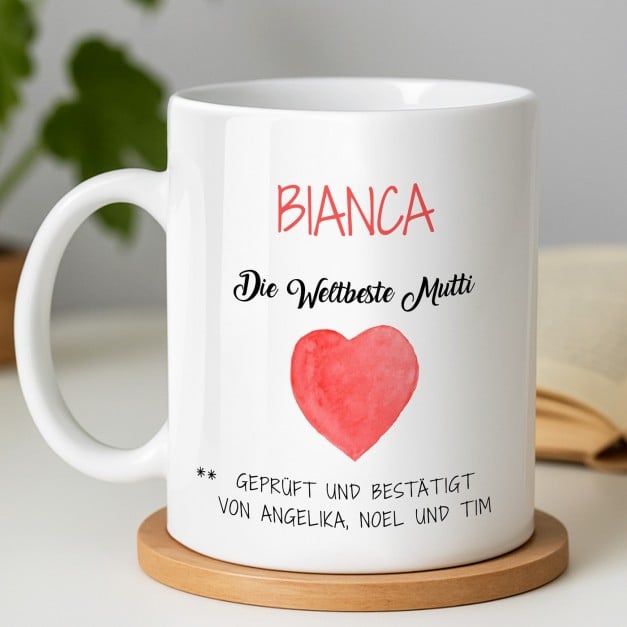 Kaffeebecher mit Aufdruck Weiß/Glänzend für Ihre Mutti zum Muttertag