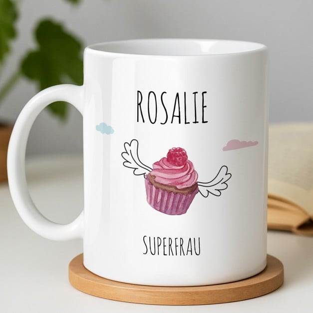 Kaffeebecher mit Aufdruck Weiß/Glänzend für Ihre Freundin zum Ehrentag