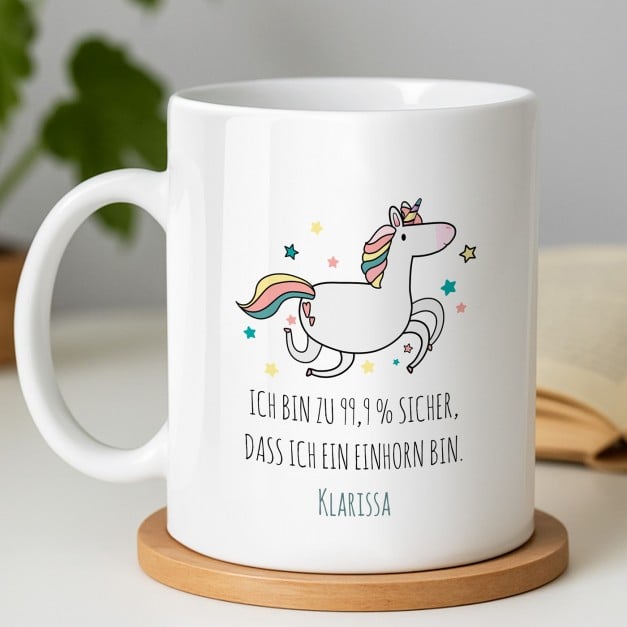 Kaffeebecher mit Aufdruck Weiß/Glänzend für Ihre Enkelin zum Kindertag