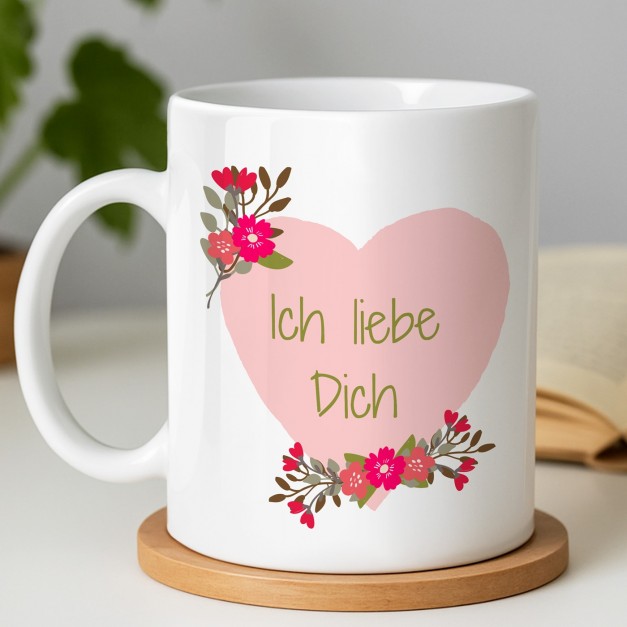 Kaffeebecher mit Aufdruck Weiß/Glänzend für Ihren Ehemann zum Jahrestag