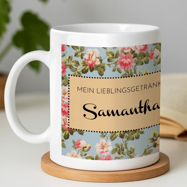 Kaffeebecher mit Aufdruck Weiß/Glänzend für sie zum Ehrentag