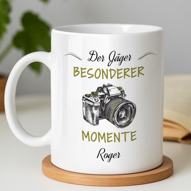 Kaffeebecher mit Aufdruck Weiß/Glänzend für ihn einen Fotografen