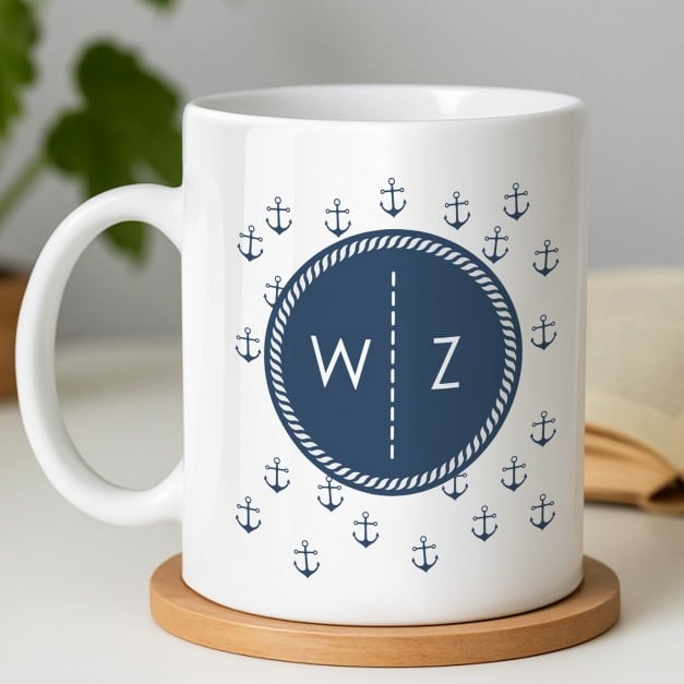 Kaffeebecher mit Aufdruck Weiß/Glänzend für einen Seemann Kapitän