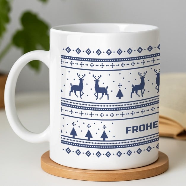 Kaffeebecher mit Aufdruck Weiß/Glänzend für Ihre Ehefrau zu Weihnachten