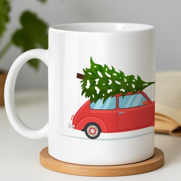 Kaffeebecher mit Aufdruck Weiß/Glänzend zu Weihnachten zum Nikolaus