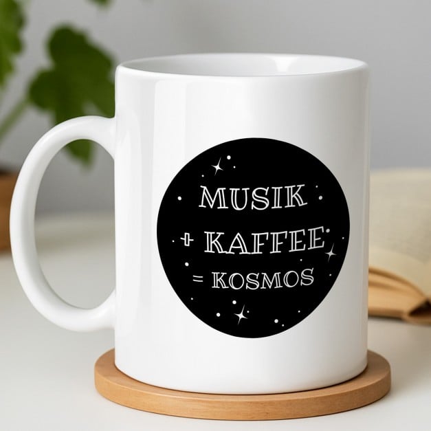 Kaffeebecher mit Aufdruck Weiß/Glänzend für einen Musiker