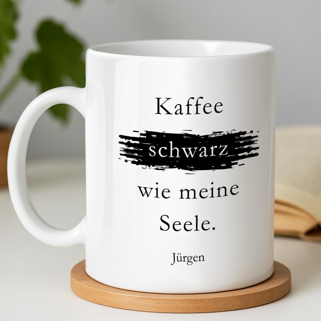 Kaffeebecher mit Aufdruck Weiß/Glänzend für ihn zum Geburtstag