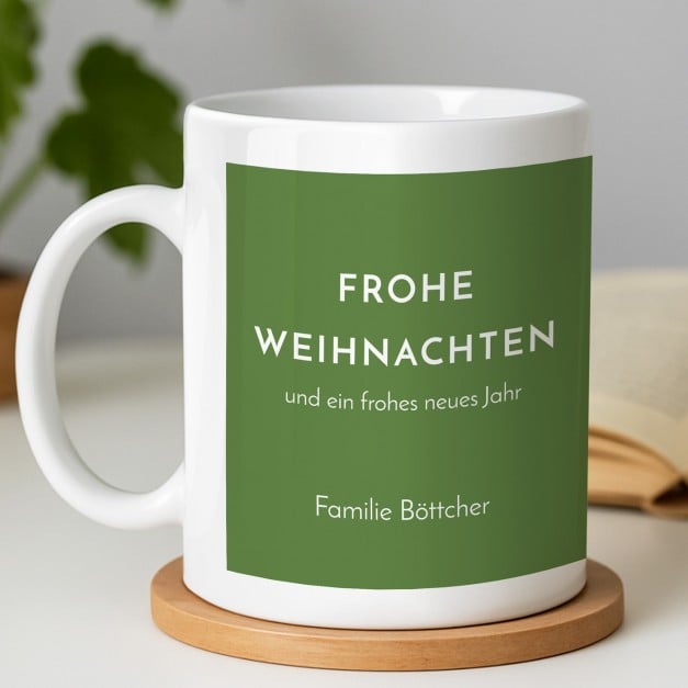 Kaffeebecher mit Foto Weiß/Glänzend für die Eltern zu Weihnachten