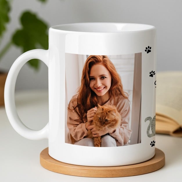 Kaffeebecher mit Foto Weiß/Glänzend für eine Katzenmutti