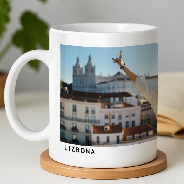 Kaffeebecher mit Foto Weiß/Glänzend Souvenir aus dem Urlaub