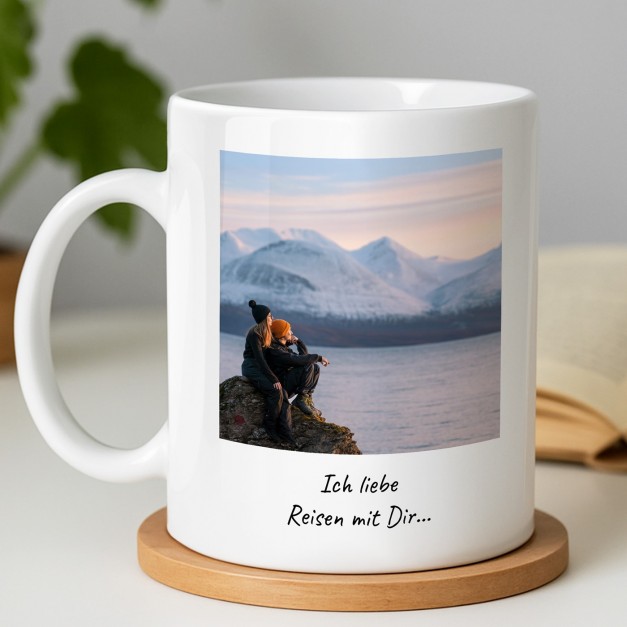 Kaffeebecher mit Foto Weiß/Glänzend für einen Reiseliebhaber