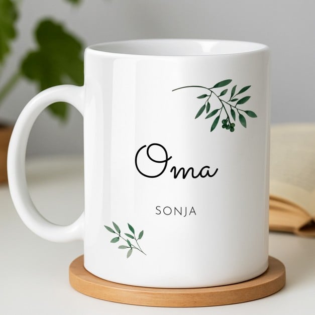 Kaffeebecher mit Foto Weiß/Glänzend für Ihre Oma