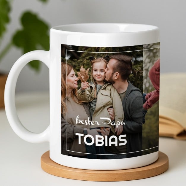 Kaffeebecher mit Foto Weiß/Glänzend für Ihren Vati