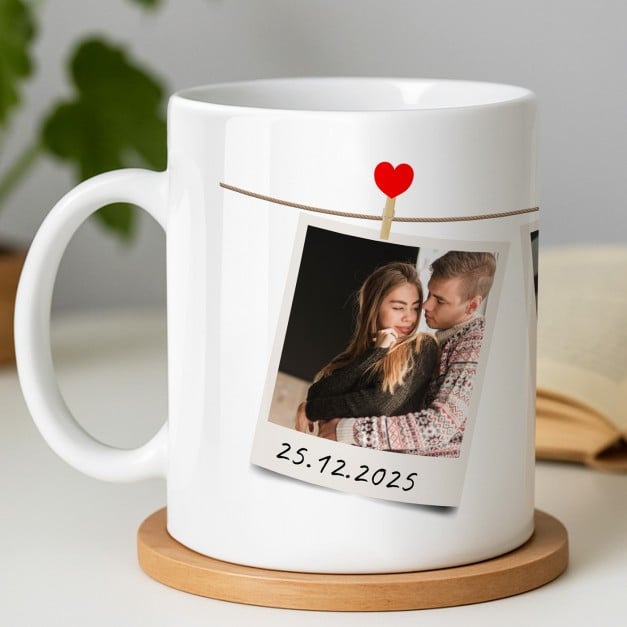 Kaffeebecher mit Aufdruck Weiß/Glänzend für ein Paar