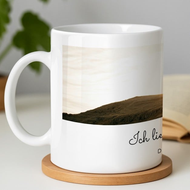 Kaffeebecher mit Aufdruck Weiß/Glänzend für sie zum Valentinstag