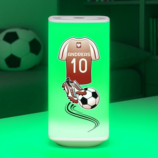 LED-Nachtlampe mit Aufdruck für eine Fußball Fan zum Geburtstag