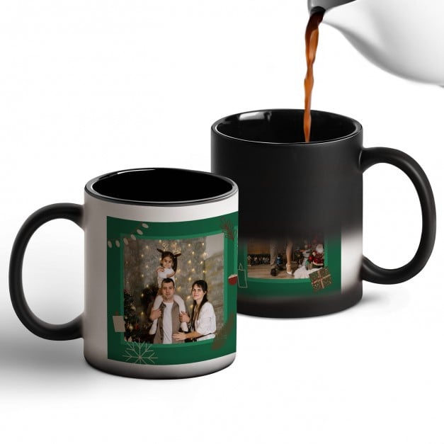 Zauberbecher mit magischem Aufdruck Schwarz-Weiß/Matt für ein Paar Ihre Großeltern Eltern zu Weihnachten