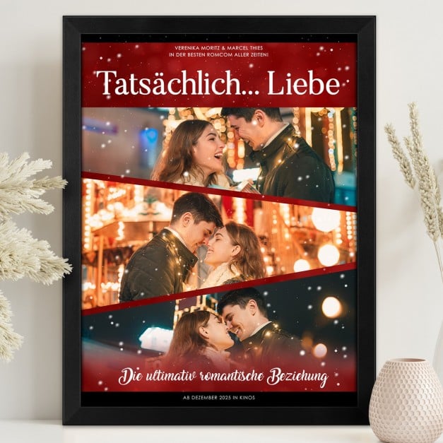 Personalisiertes Wandbildposter mit eigenem Foto für ein Paar zu Weihnachten