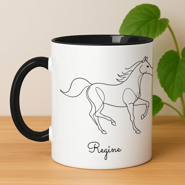 Kaffeebecher mit Aufdruck Weiß/Glänzend Innen Schwarz für ein Mädchen eine Frau zum Ehrentag