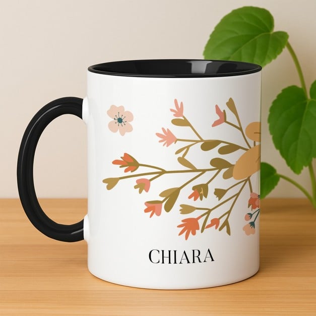 Kaffeebecher mit Aufdruck Weiß/Glänzend Innen Schwarz für Ihre Mama Oma beste Freundin