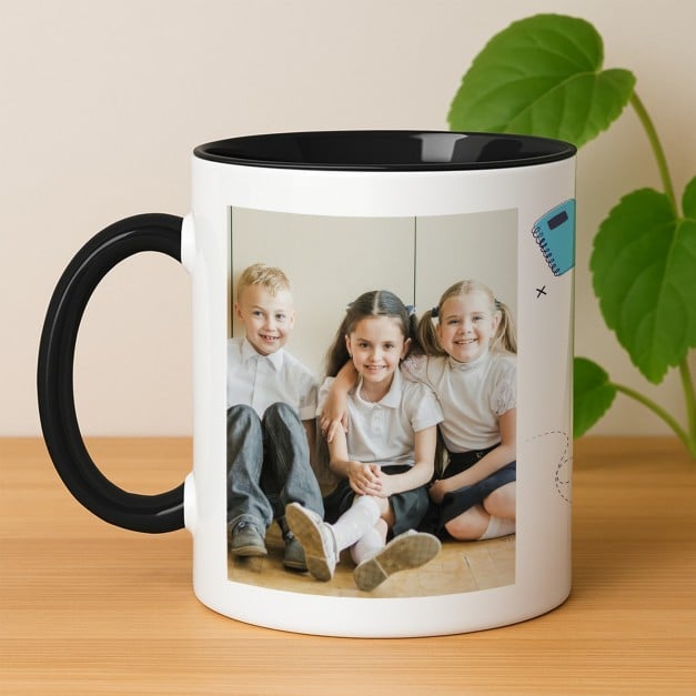 Kaffeebecher mit Aufdruck Weiß/Glänzend Innen Schwarz für Ihre Lehrerin als Dankeschön